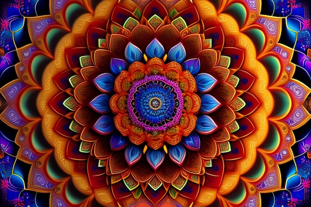 Foto gratuita un mandala colorato di persona.