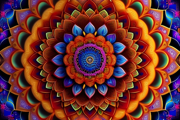 A colorful mandala by person.