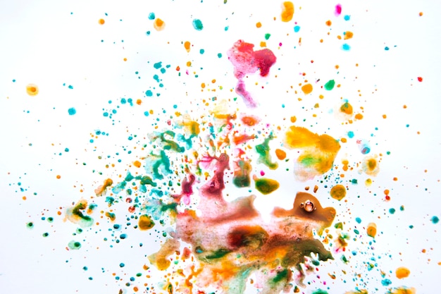 Colorful mess of watercolor on white