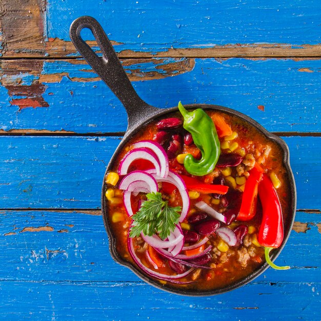 Colorful mexican cooking pot