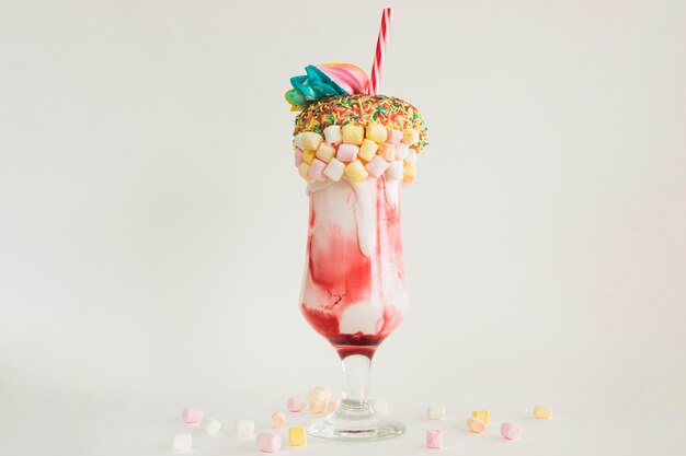 Colorful milkshake with white background