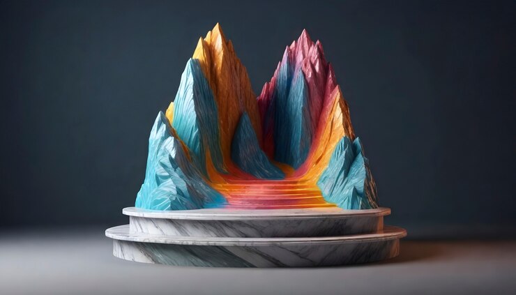 Free Photo colorful mountain on dark background