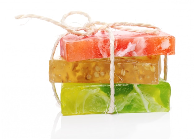 Colorful natural soap pile