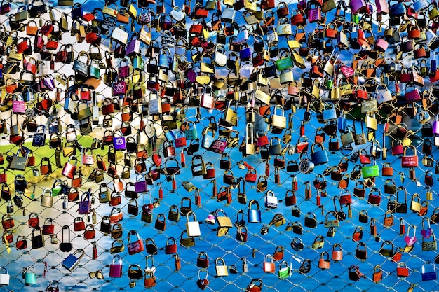 Free photo colorful padlocks