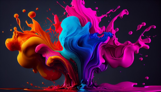 Colorful paint on a black background