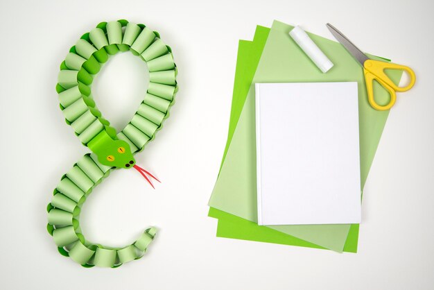 Colorful paper chains still life