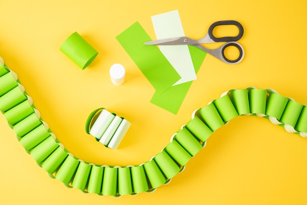 Free photo colorful paper chains still life