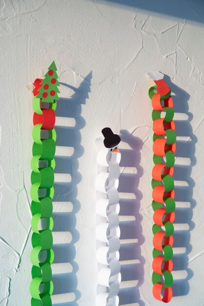 Colorful paper chains still life