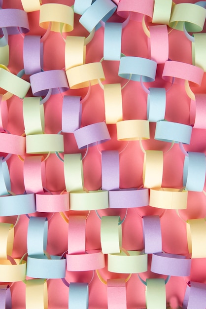 Colorful paper chains still life