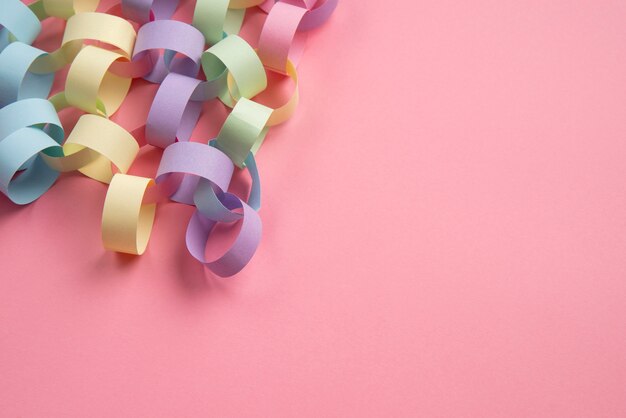 Colorful paper chains still life