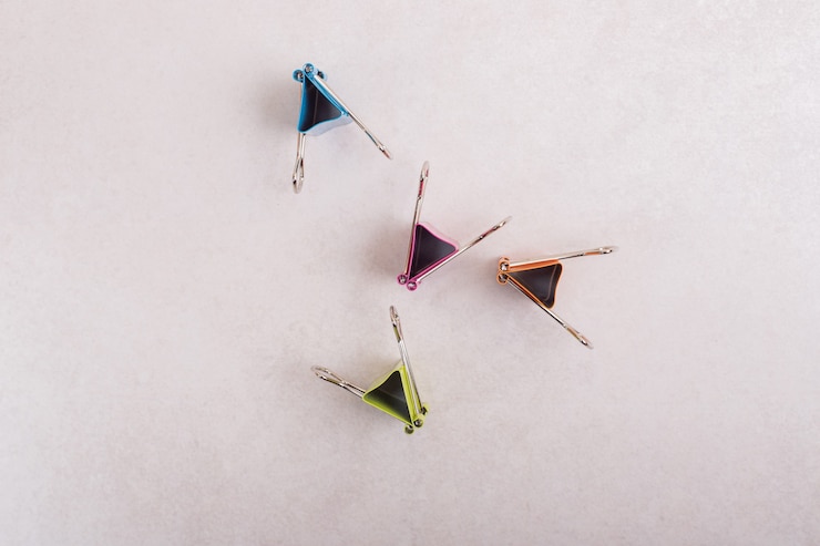 Free Photo colorful paper clips on white background. high quality photo