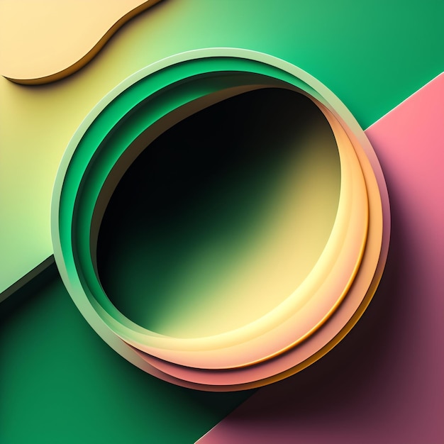 A colorful paper with a circle on it