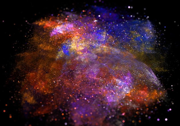 Colorful particle dust sparkle background