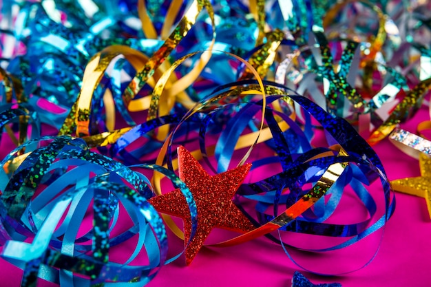 Colorful party composition with confetti