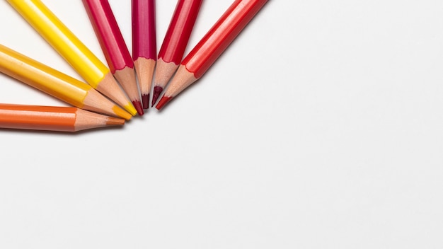 Free photo colorful pencils concept with copy space