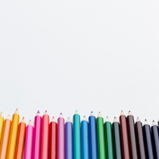 Free photo colorful pencils with copy-space