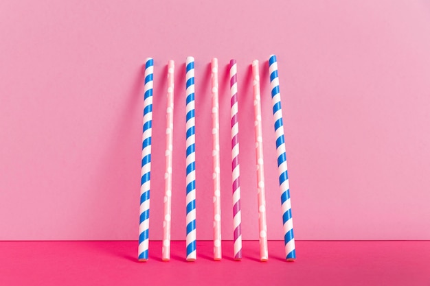 Colorful plastic straw collection