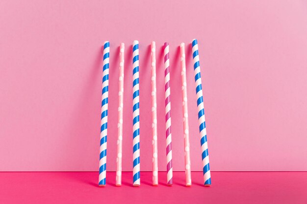 Colorful plastic straw collection