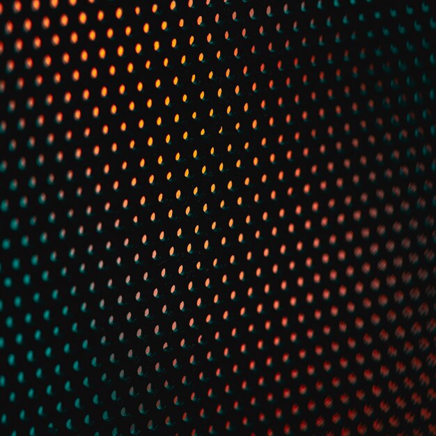 Colorful polka dot textile closeup