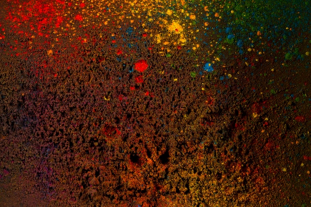 Colorful powder colors on black background