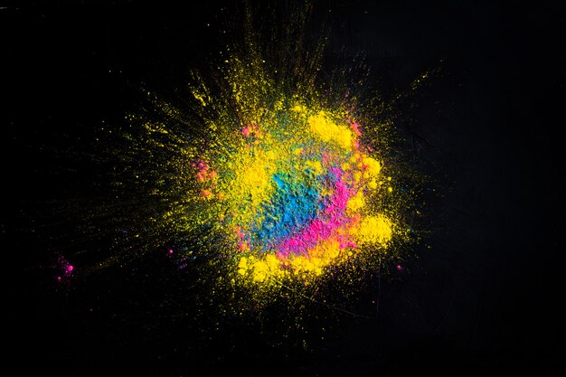 Colorful powder explosion in Happy Holi Festival