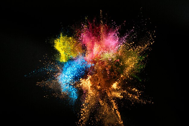 Colorful powder mix splash