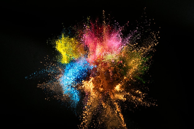 Colorful powder mix splash