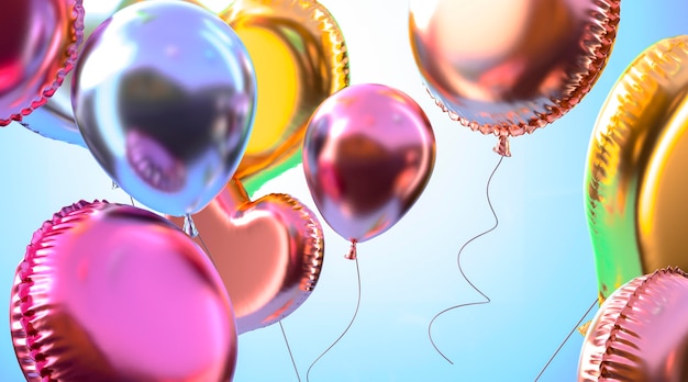 Colorful realistic balloons arrangement