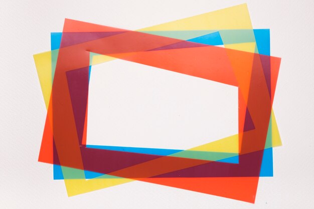 colorful red; yellow and blue tilt border frame on white background