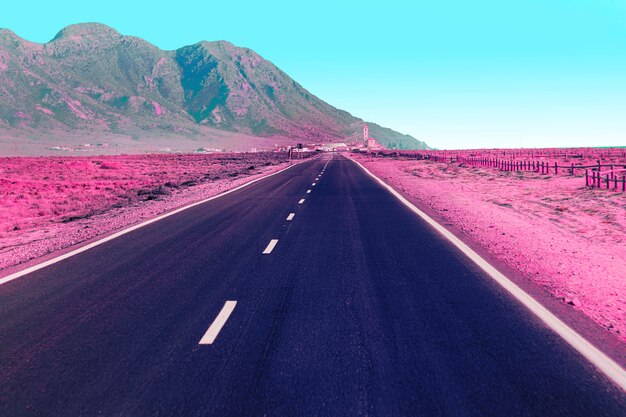 colorful retro vaporwave landscape