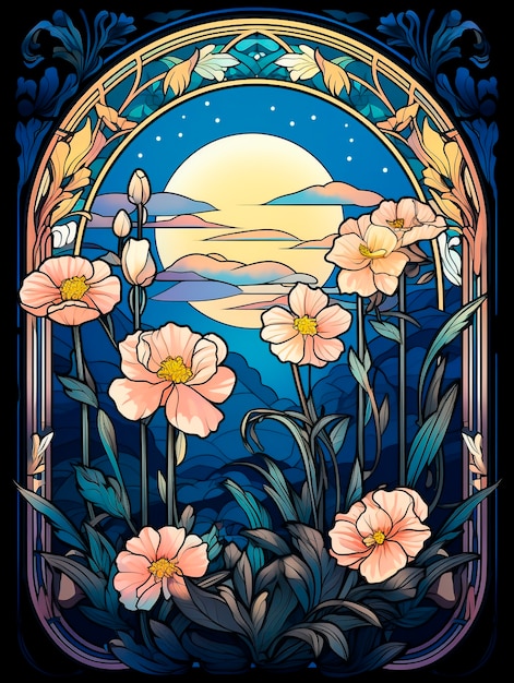 무료 사진 colorful scene with art nouveau inspired creation