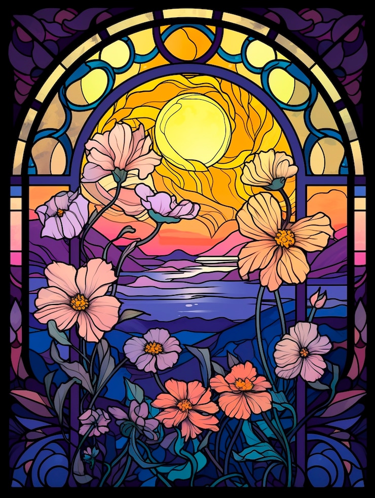 Free Photo colorful scene with art nouveau inspired creation