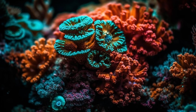 Foto gratuita la vita marina colorata decora l'intelligenza artificiale generativa della barriera corallina sottomarina
