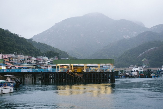 Colorful small boats at the coast