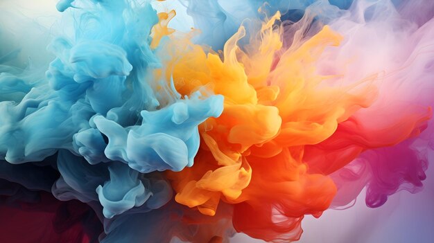 colorful smoke billowing paint background