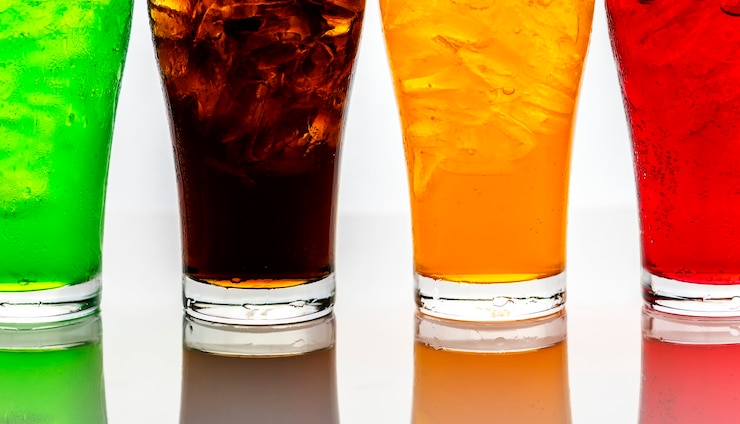 Free Photo colorful soda drinks macro shot