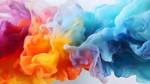 colorful splash paint in white background