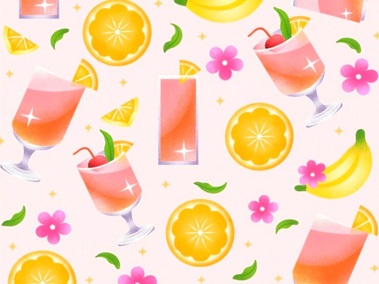 無料Photo カラフルな夏のカクテルイラスト