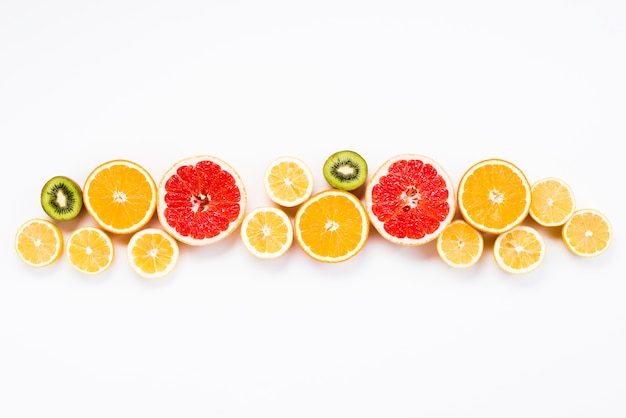 Colorful summer set of fresh exotic fruits