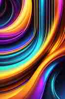 Free photo colorful swirls on a black background