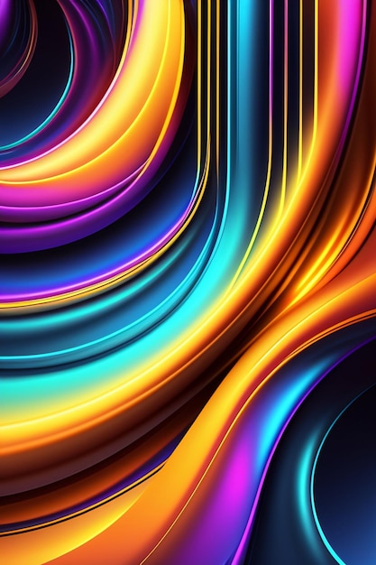 Colorful swirls on a black background