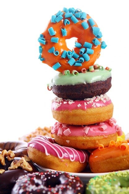 Free photo colorful and tasty donuts