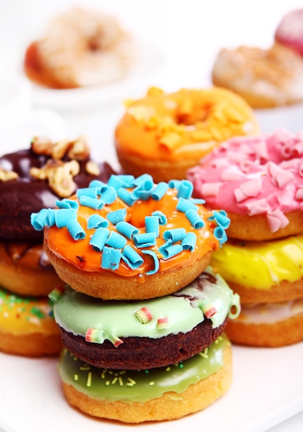 Free photo colorful and tasty donuts