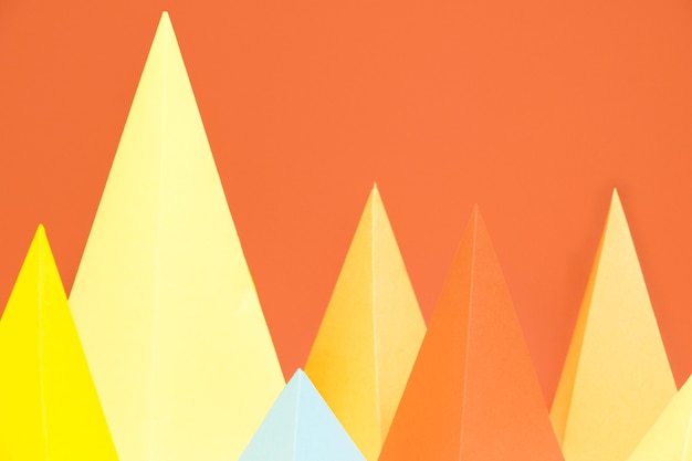 Colorful triangle paper pack on desk