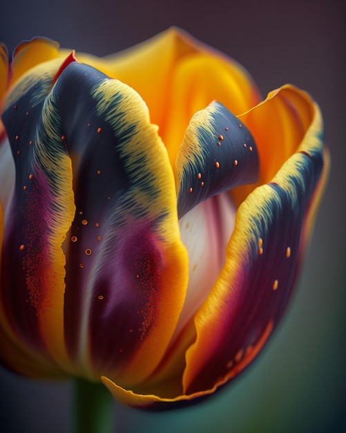 A colorful tulip with the word tulip on it