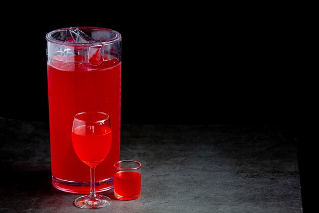 colorful various cocktails in glasses