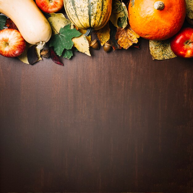 Colorful vegetables and leaves