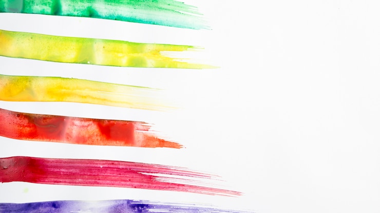 Free Photo colorful watercolor brush strokes