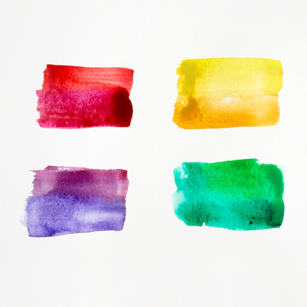 Colorful watercolor brush strokes