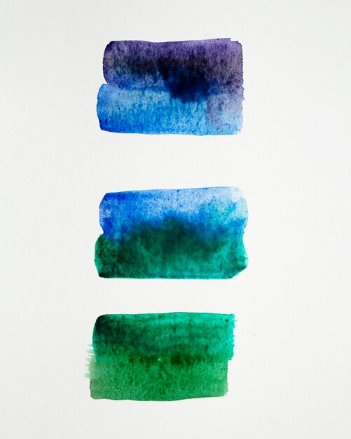 Colorful watercolor brush strokes